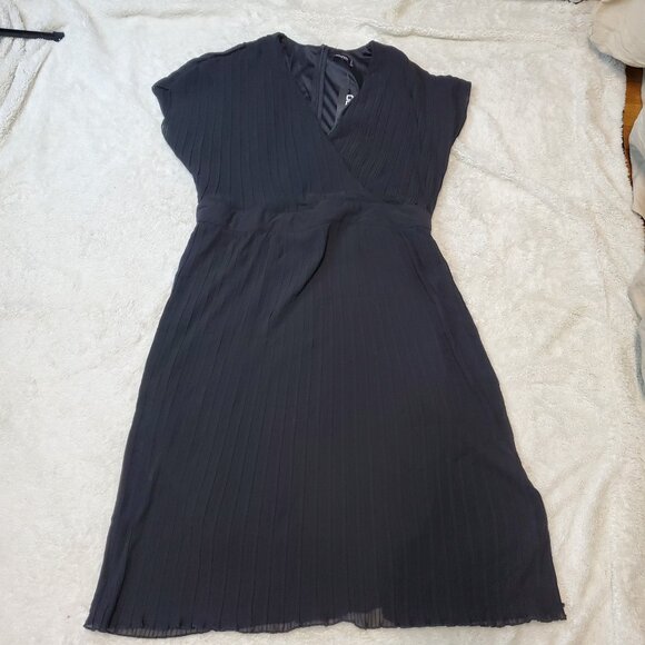 NWT Boohoo Black Occasion Office Formal‎ Pleated Wrap Plus Size Midi Dress 20 - Picture 1 of 11